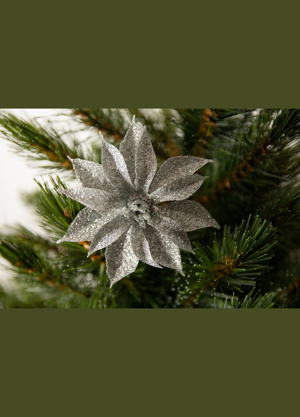 Квітка декоративна на кліпсі срібляста "" 10 см, 3 шт House Of Seasons (329407223)