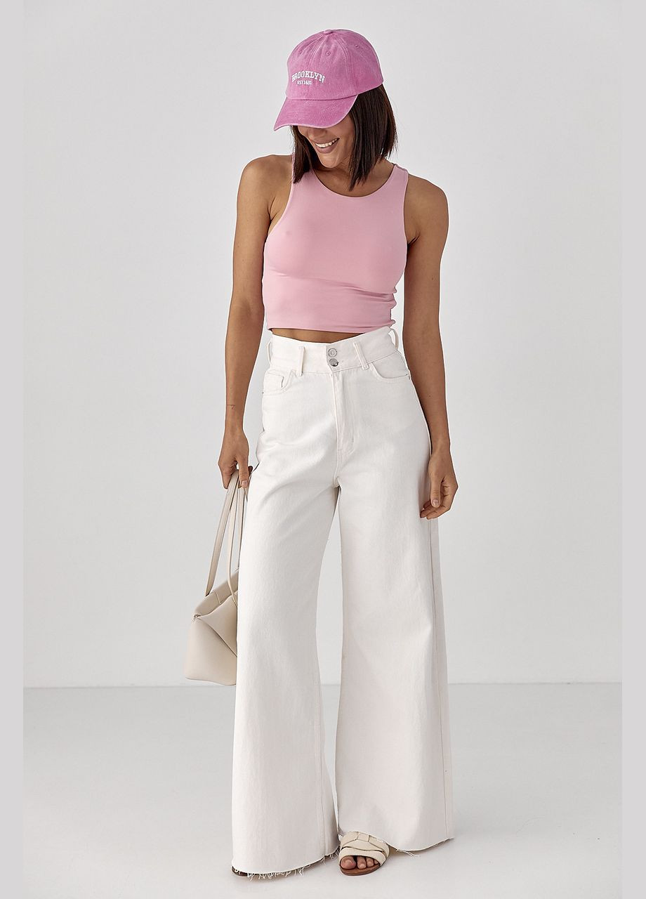 Однотонний кроп-топ із еластичної тканини Lurex (334451602)