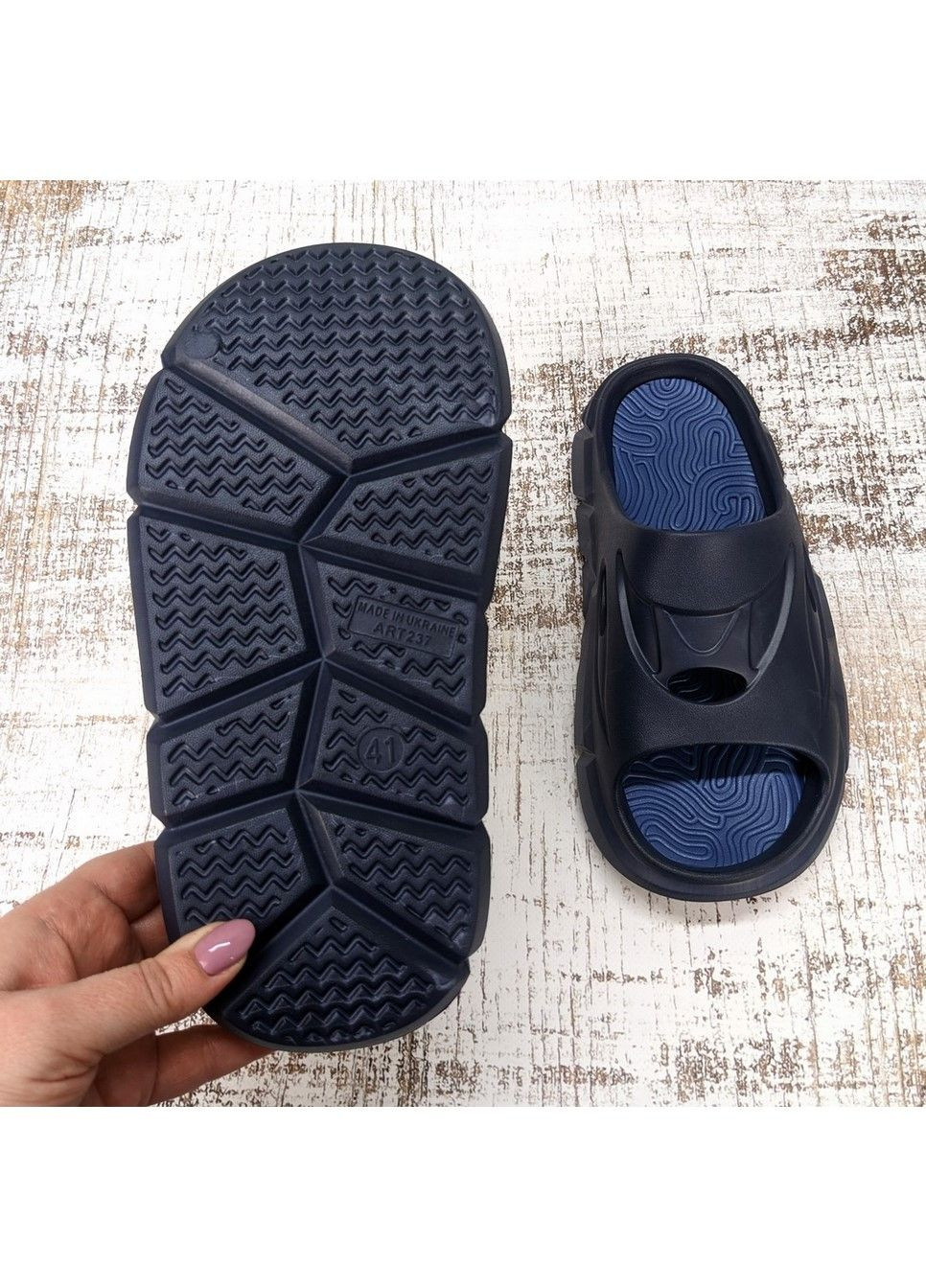 Темно-синие повседневные шлепанцы мужские Progress