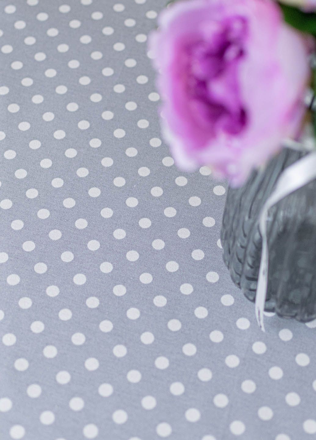 Скатерть с тефлоновым покрытием "Горошек серый" 1.2м х 1.8м Homedec - (321982183)