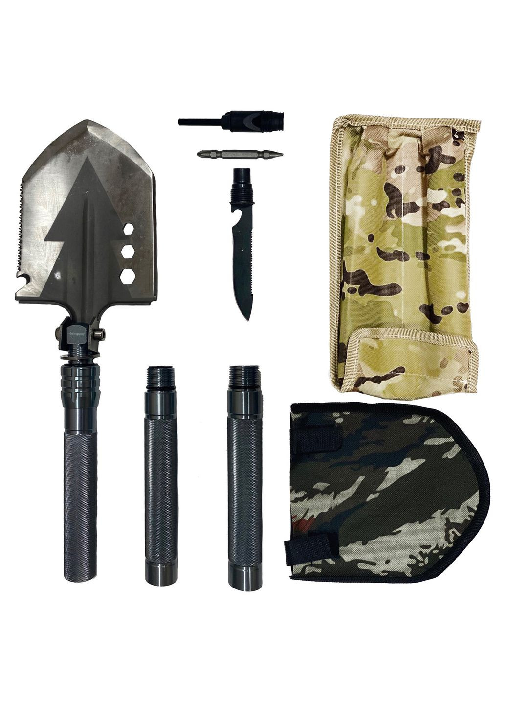 Лопата саперна туристична багатофункціональна (автомобільна) розбірна 11 в 1 в чохлі Workpro (349442575)