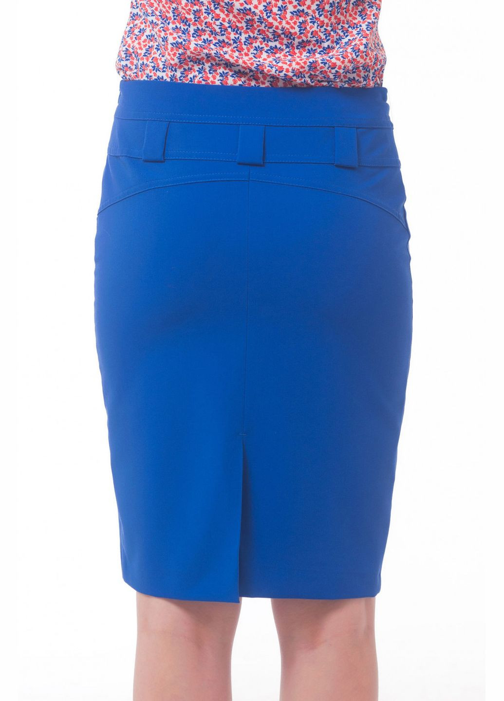 Синяя женская юбка с узким кроем на молнии (ll48020067) LadyLike