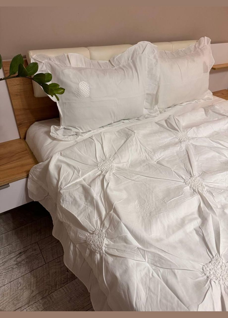 Постельное белье Евро 200х220 наволочка 50х70 2шт Белый No Brand (342097333)