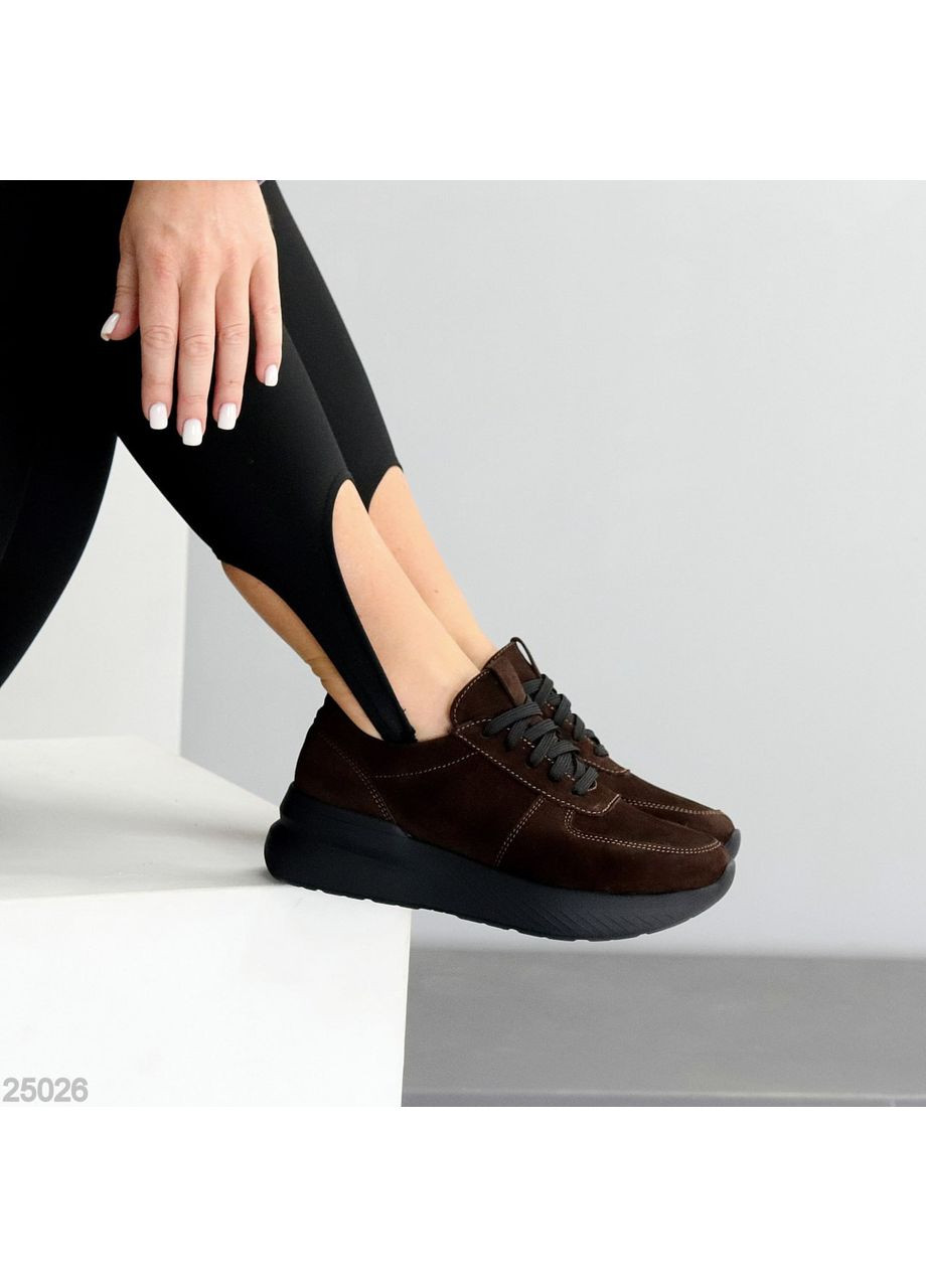 Замшевые кроссовки Helen тёмно-коричневые (351419577)