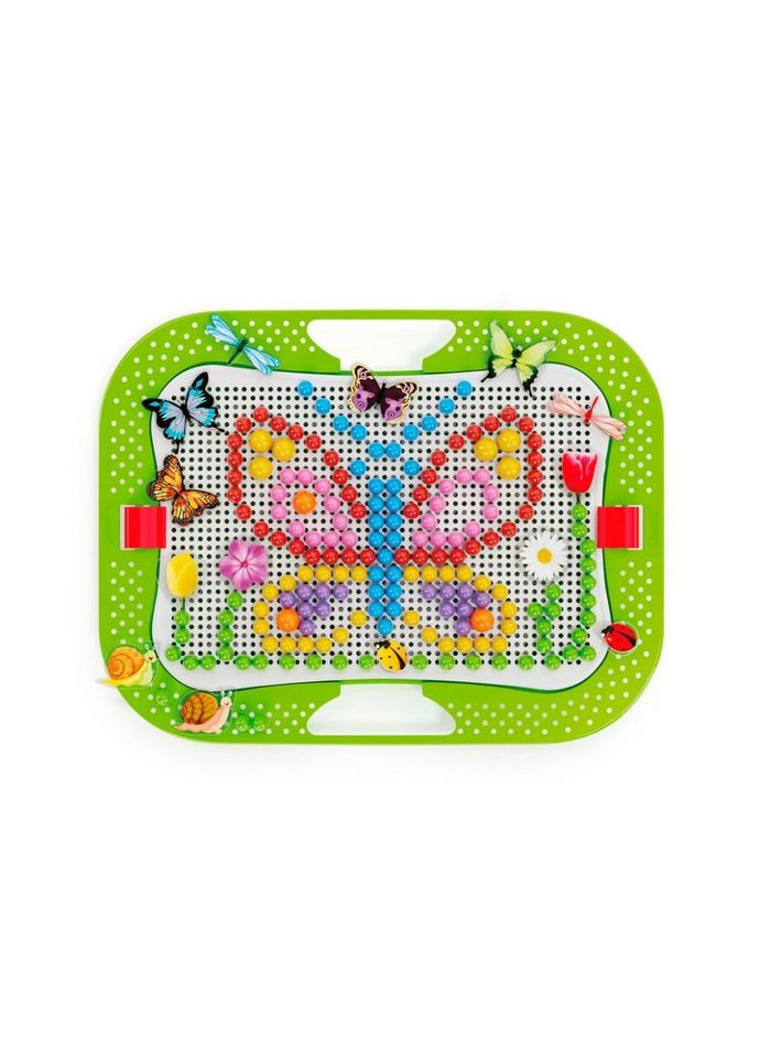 Творческий набор для занятий мозаикой Quercetti 0968-Q, 300 фишек, 16 фигурок, доска No Brand (365638974)