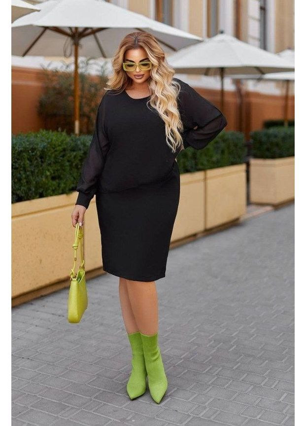 Чорна жіноча сукня оверсайз батал No Brand