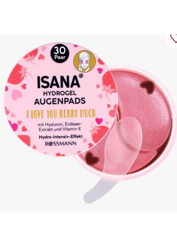 Гідрогелеві патчі з гіалуроновою кислотою, вітаміном Е та полуницею augenpads 60 шт Isana (366569480)