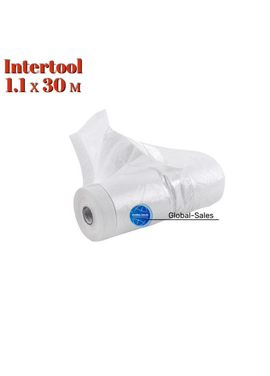 Защитная пленка с малярной лентой 1.1 х 30 м (KT-0802) Intertool (349820053)