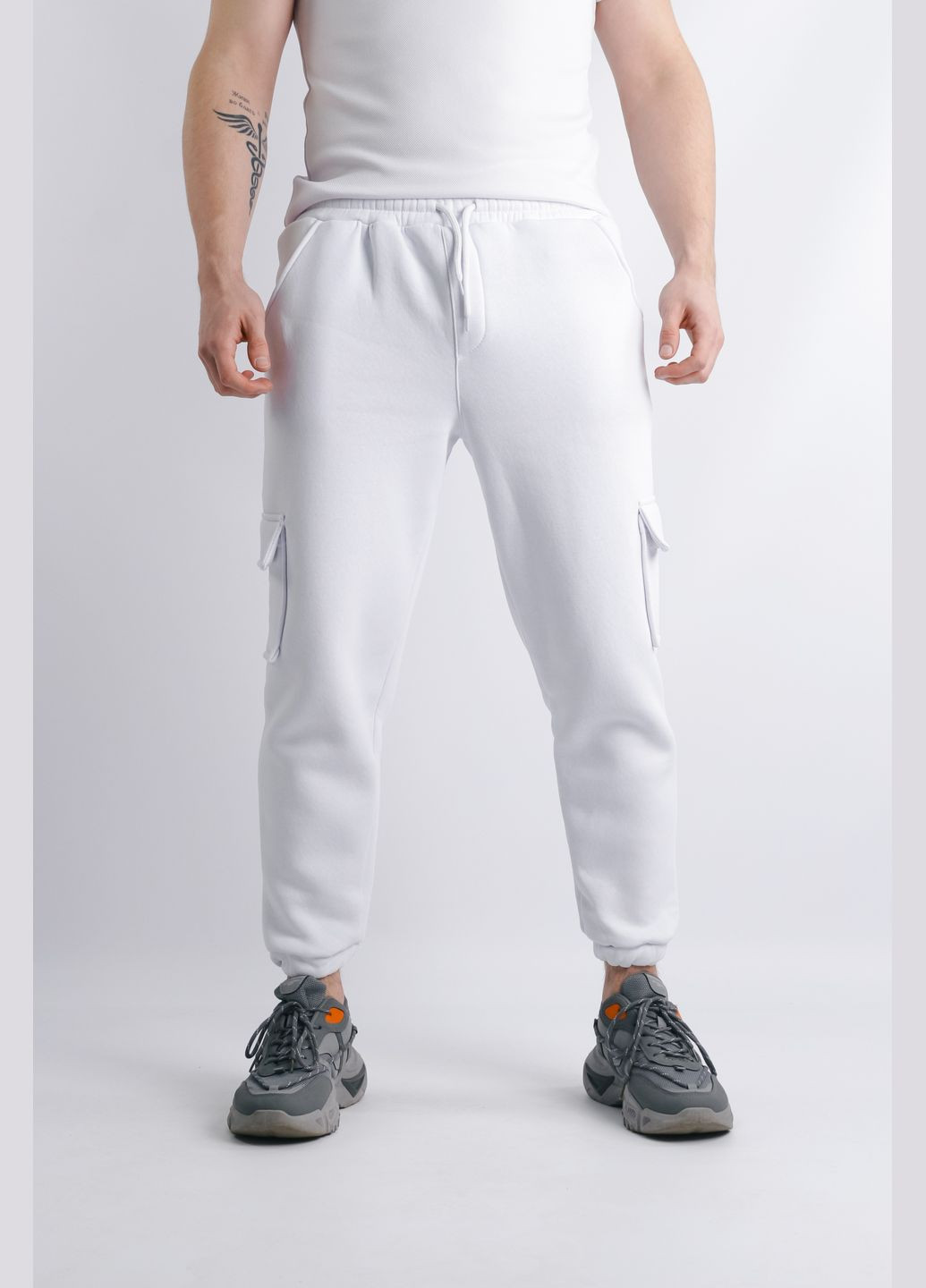 Штани чоловічі з тринитки на флісі "Cose" білі Intruder (359378624)