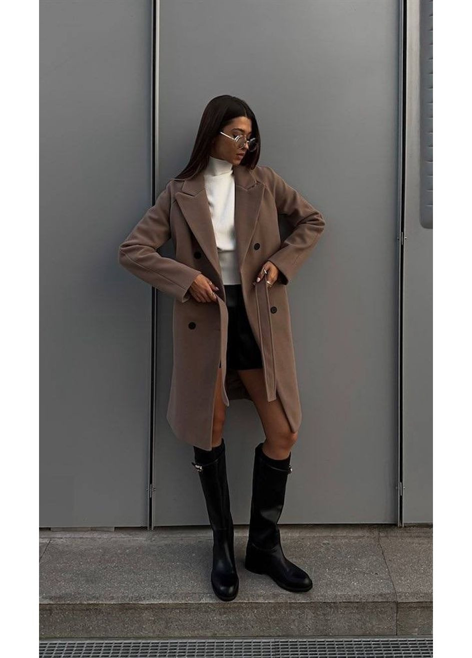 Темно-бежеве демісезонне Пальто, колір Темно-бежевий Fashion