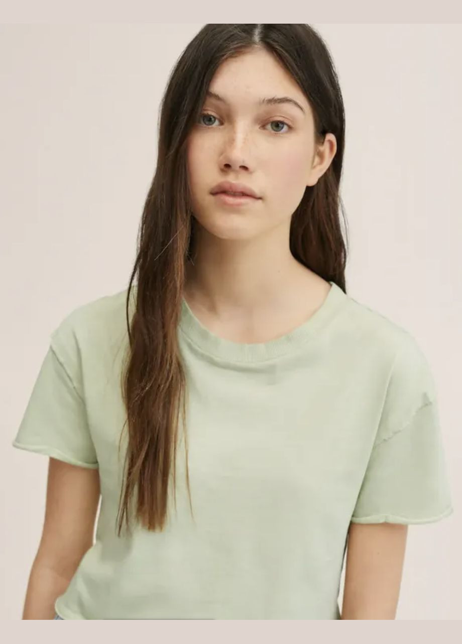 Короткая футболка Mango кроп топ - (316629159)