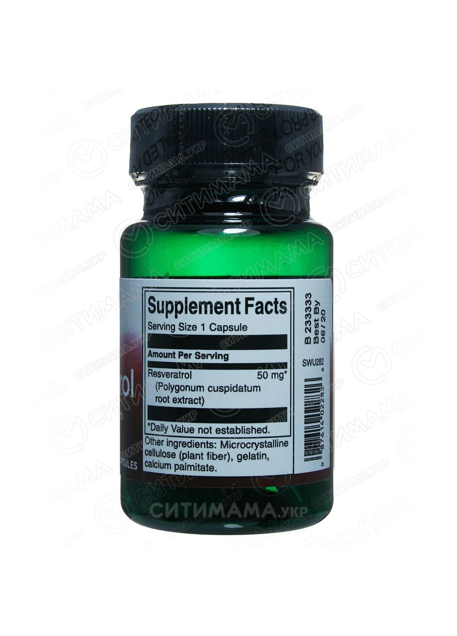 Ресвератрол, Resveratrol 50,, 30 капсул Swanson (364312251)