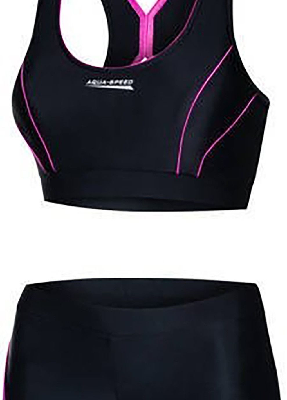 Комбинированный демисезонный купальник раздельный для женщин fiona 6456 черный, розовый жен. Aqua Speed