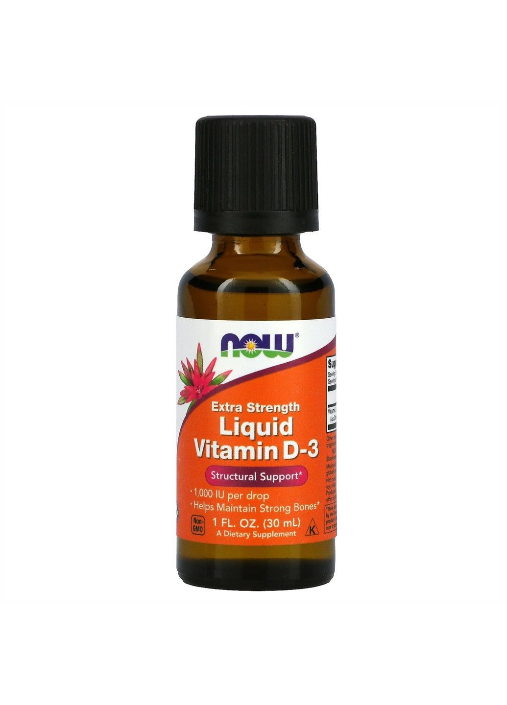 Жидкий витамин D-3 с повышенной силой действия, 1000 МЕ, 30 мл Now Foods (353378681)