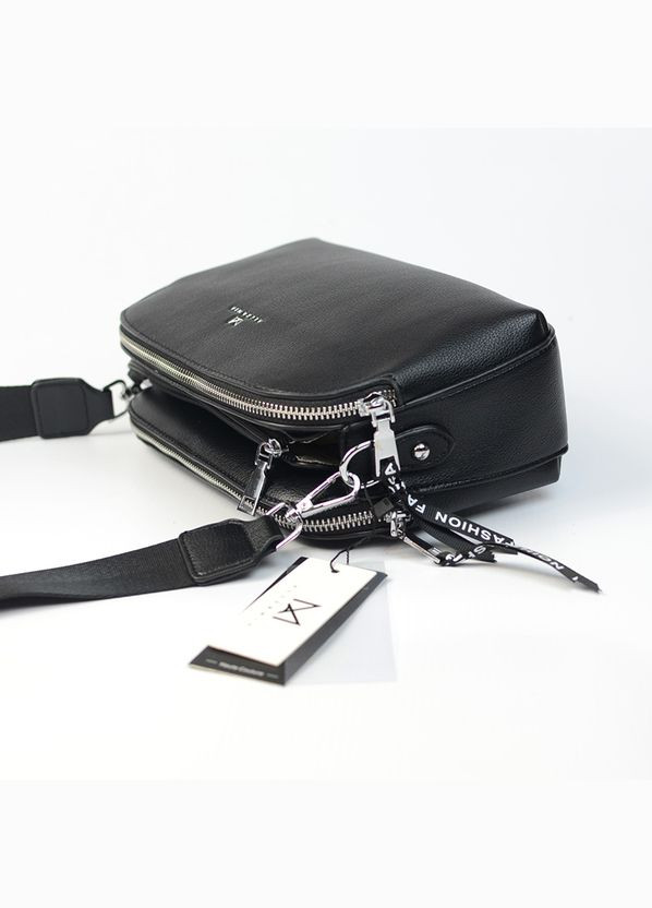 Чорна маленька жіноча сумка клатч крос-боді на три відділення через плече No Brand (311280538)