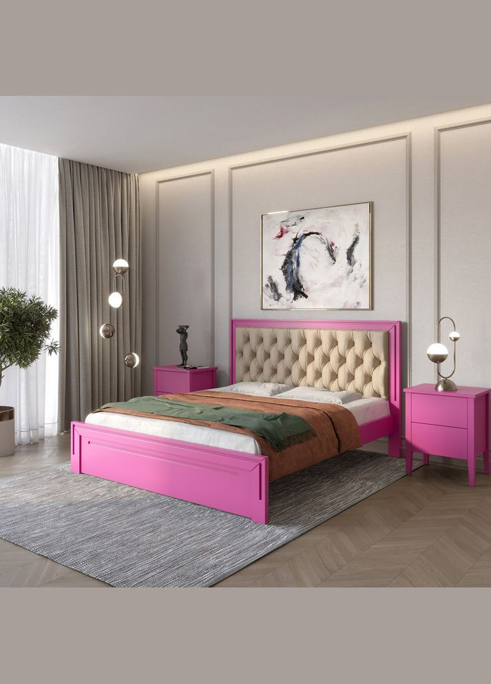 Двоспальне дерев'яне ліжко Торонто Т3 (S2060R30B)/Аляска 23 (Бежевий (S2005Y50R)) 180х190 см (MBG-7622) Mebigrand (368283192)