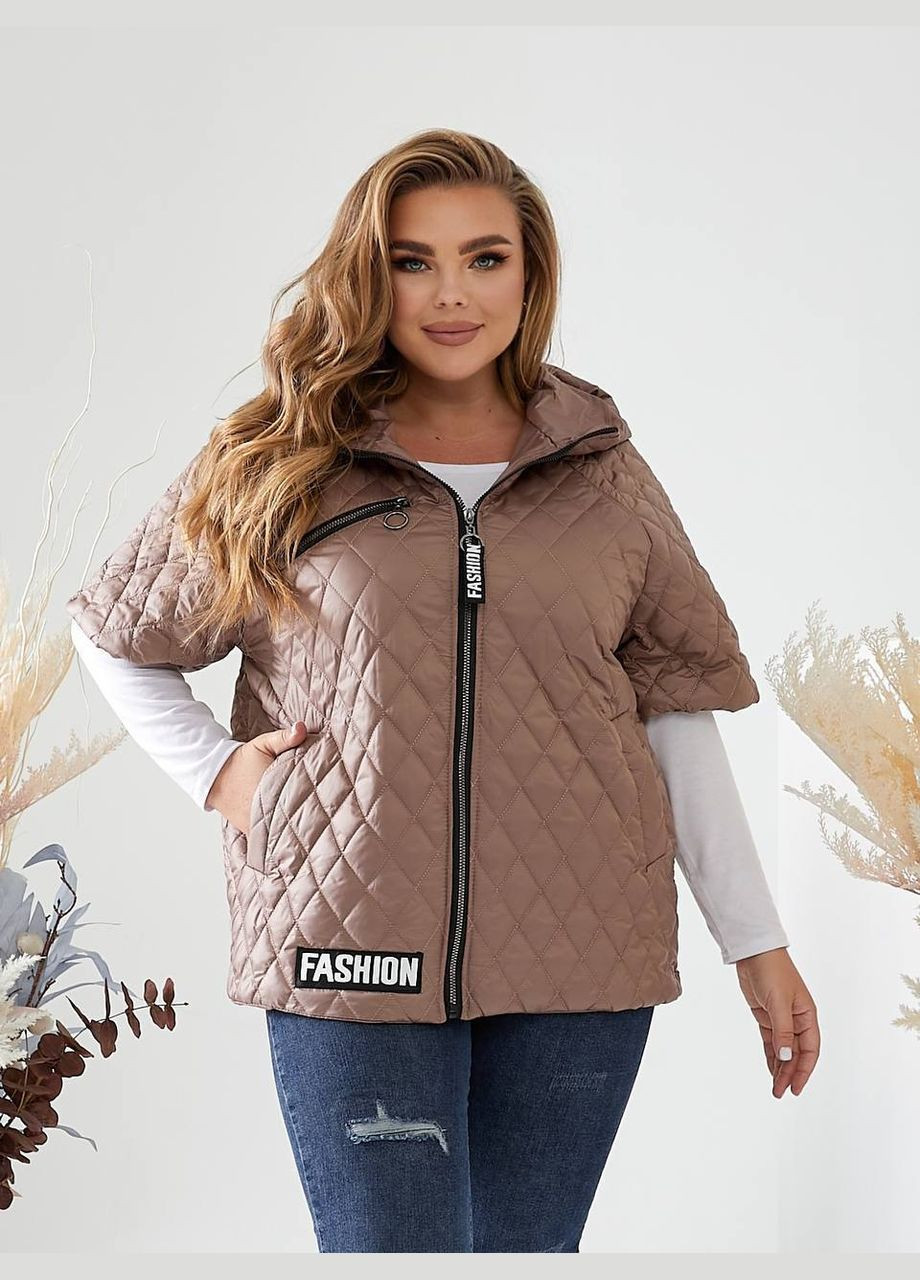 Жіноча жилетка безрукавка з капюшоном коротка No Brand (345643592)