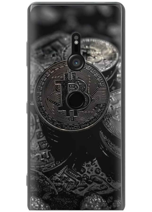 Силиконовый чехол 'Black Bitcoin' для Endorphone Sony Xperia XZ3 H9436 (314508634)