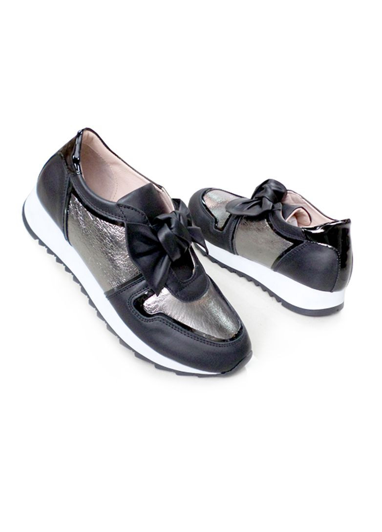 Кроссовки женские кожаные. Evromoda чёрные демисезоны (341090038)