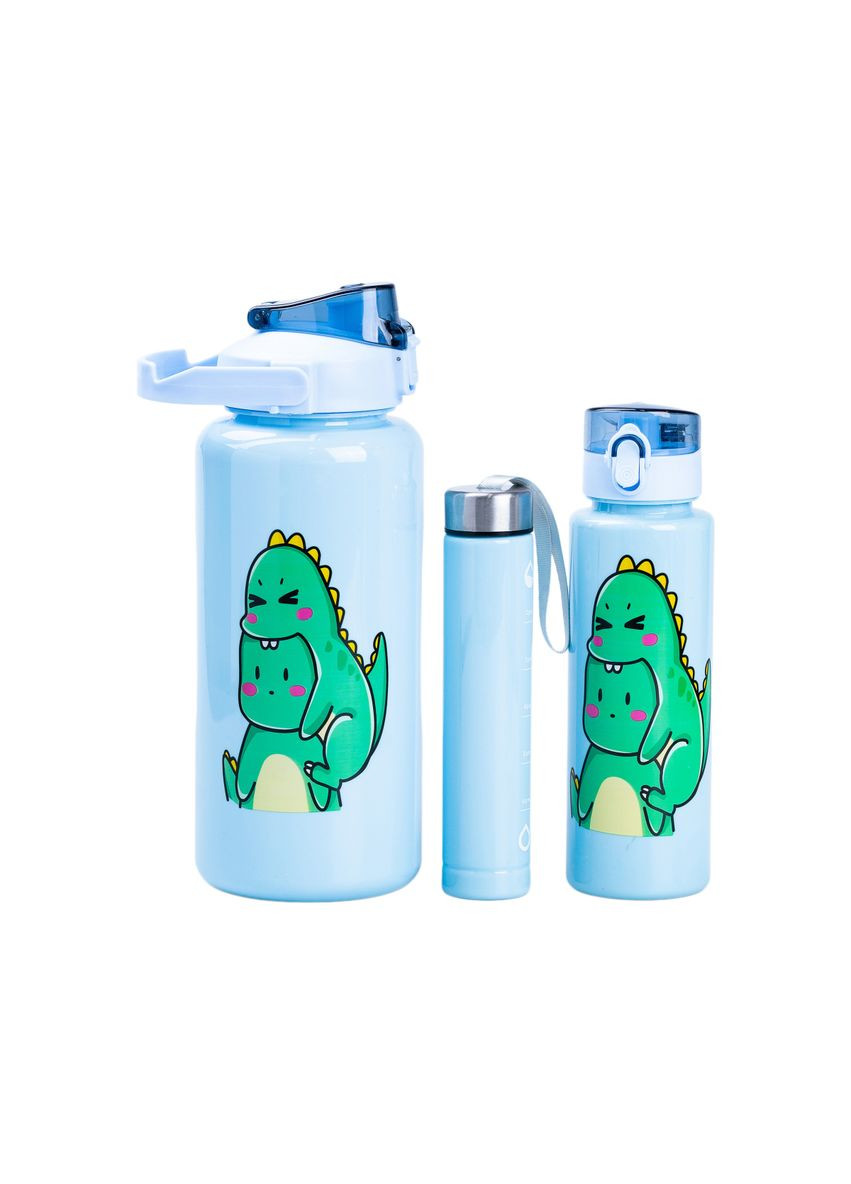 Набір пляшок для води Динозавр 300/700/2000 мл, Happy Life (315433407)