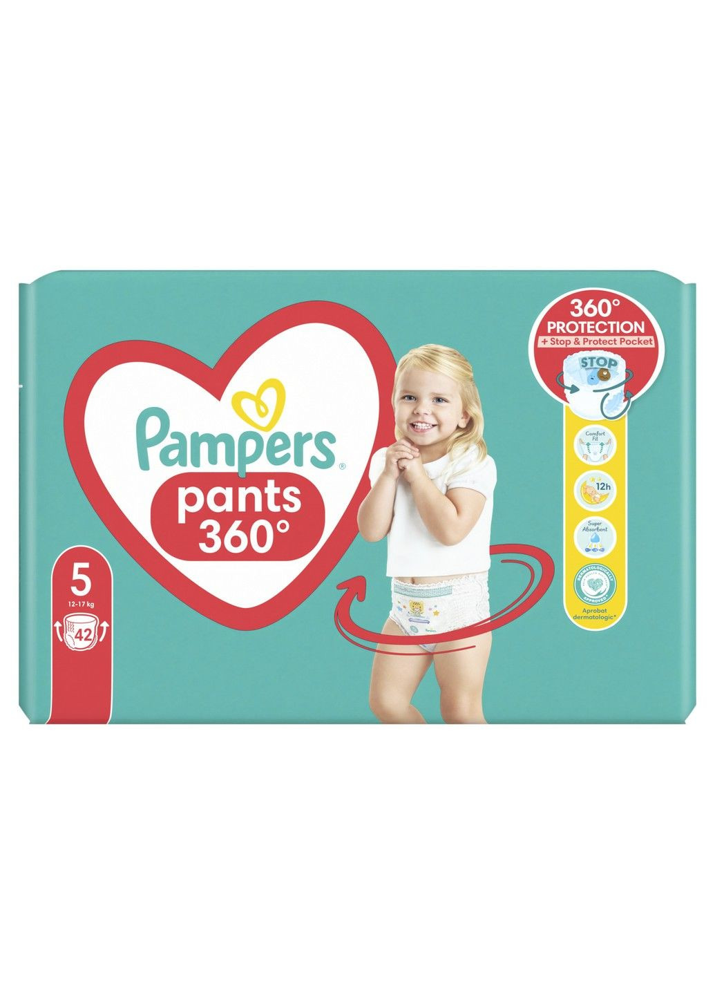 Подгузники-трусики Pants Размер 5 (12-17 кг), 42 шт. Pampers (304419257)