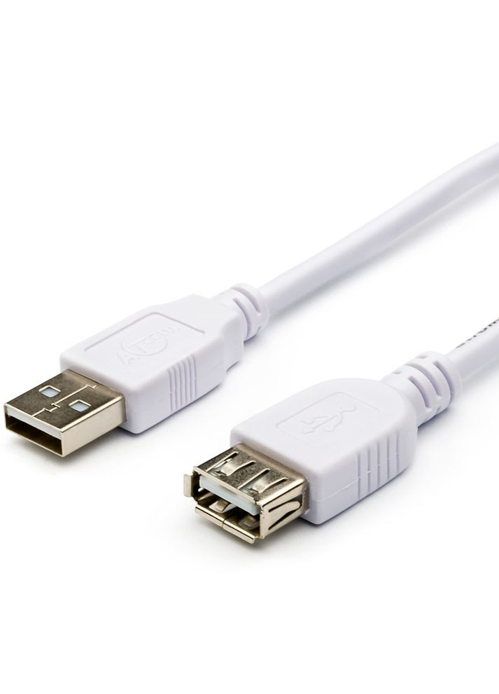 Подовжувач USB 2.0 AM/AF ferrite 0.8 m white (3788) Atcom (317365199)
