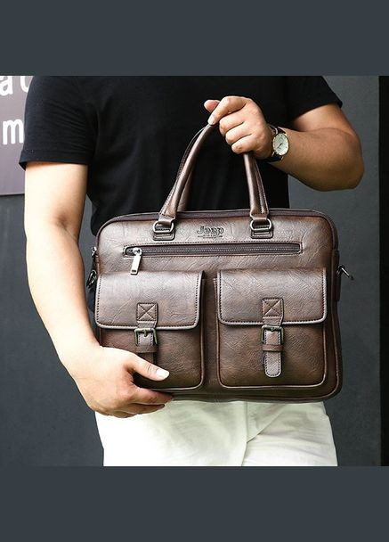 Якісна чоловіча сумка для документів А4 чоловічий портфель психолог діловий для паперів Jeep (334730387)