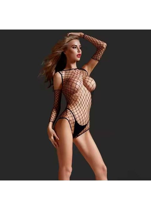 Сексуальне боді з нарукавниками розмір XS/S/M чорного кольору. Еротичне жіноче боді із спандексу China (360866052)