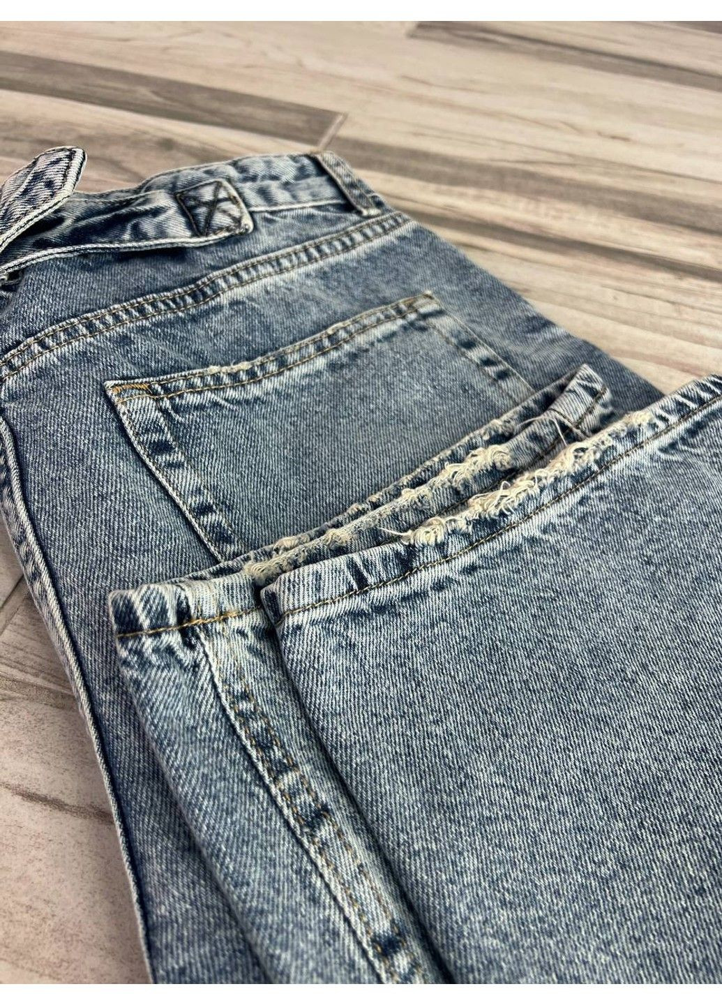 Джинси жіночі 3140 skater balon широкі банани затяжка на талії блакитні Its Basic - (322563575)