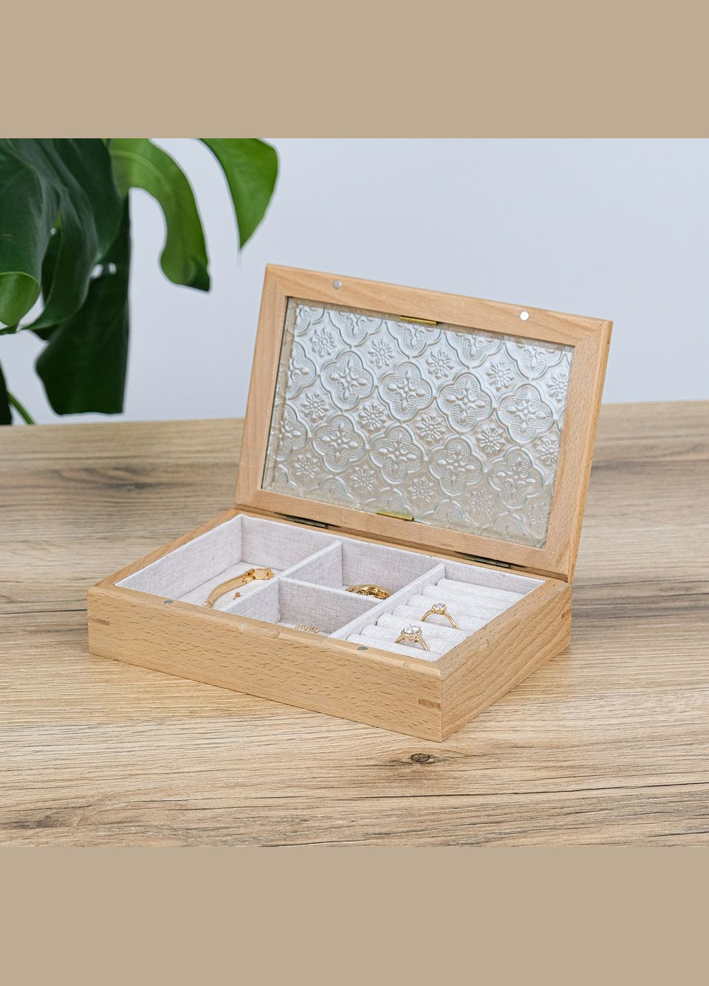 Шкатулка для прикрас дерев'яна світле дерево см (JZ-034) Гранд Презент (322190846)