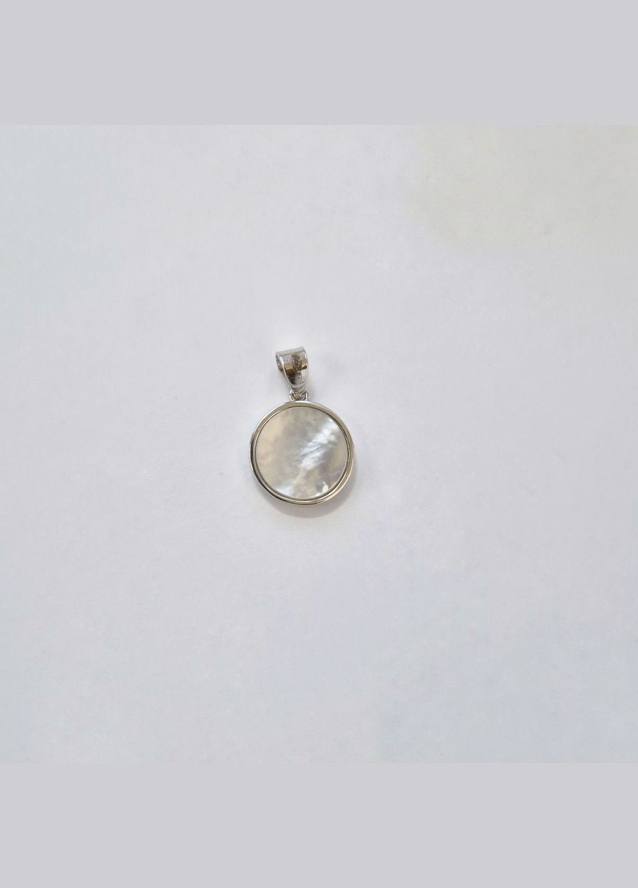 Серебряная подвеска кулон Круг с Перламутром серебро 925 пробы Родированное 6550р 1.13г No Brand (331148512)