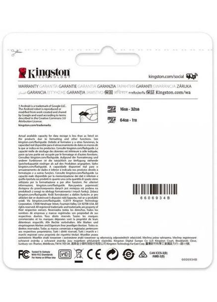 Карта пам'яті microSDXC Canvas Select Plus Class 10 UHS-I U1 V10 A1 + SD-адаптер 256GB Full HD та 4K Kingston (323000726)