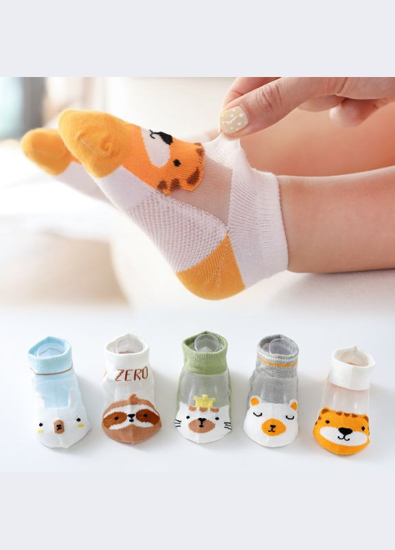 Набор носков детских сетчатых с рисунками 5 пар (22-23см) (12181) Qoopixie (331890607)