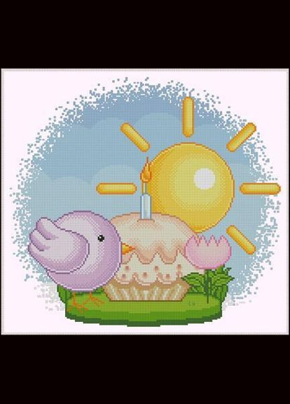 Набір для вишивання хрестиком. Розмір: 28*26 см З Великоднем Лоскуток (315362417)