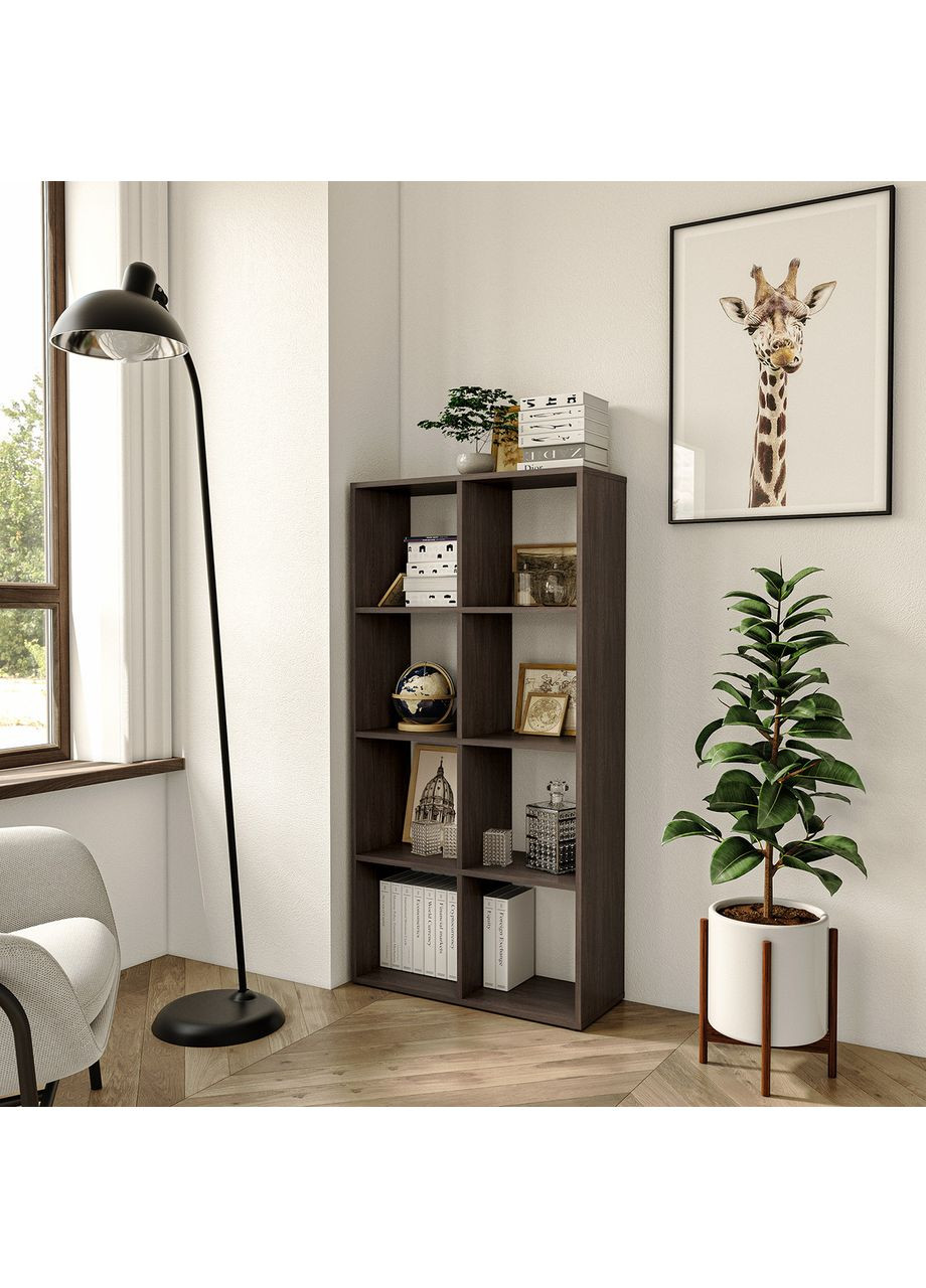 Стеллаж на 8 ячеек для книг MGT-10 720*1427*280 венге темный No Brand (360560826)