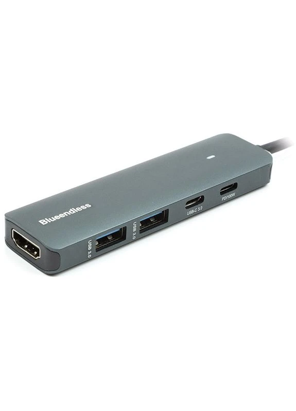 Концентратор USB Type-C Сірий (CA913435), 2xUSB3.0, HDMI, зовнішній хаб Blueendless (372003912)