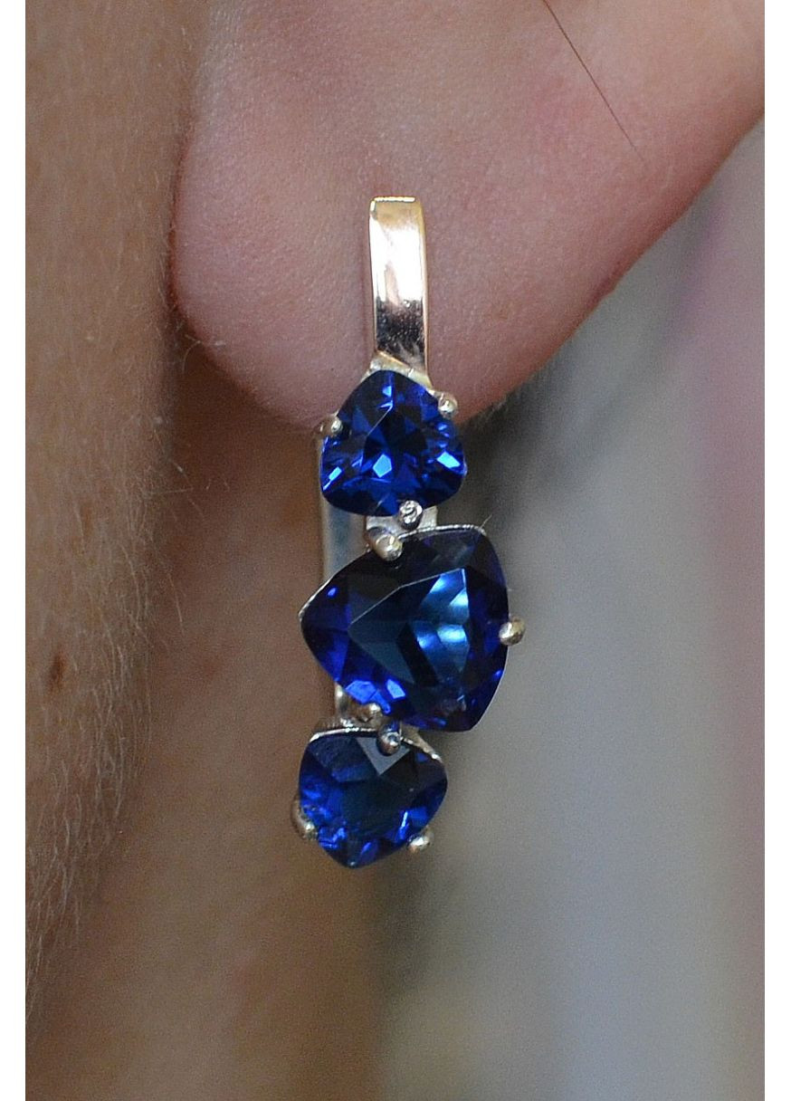 Серьги серебряные с золотыми накладками (пластинами) Silver Style (366813716)