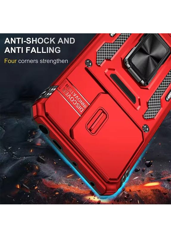 Ударостійкий чохол Camshield Army Ring для Xiaomi Poco X6 Pro Червоний Epik (372499847)