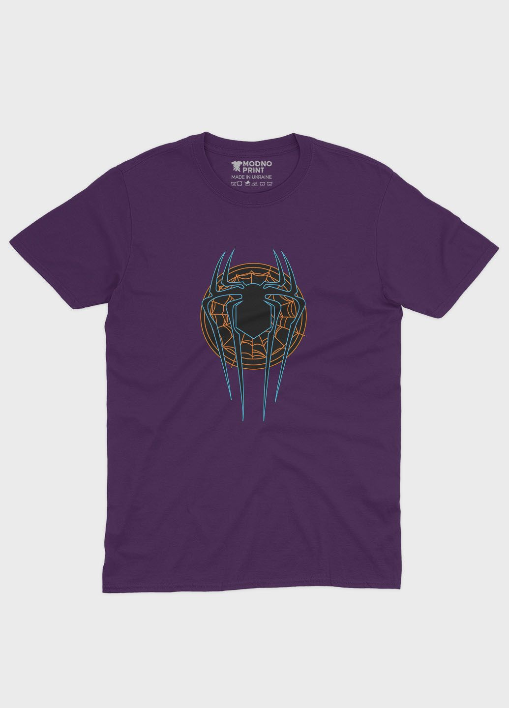 Фиолетовая демисезонная футболка для девочки с принтом супергероя - человек-паук (ts001-1-dby-006-014-093-g) Modno