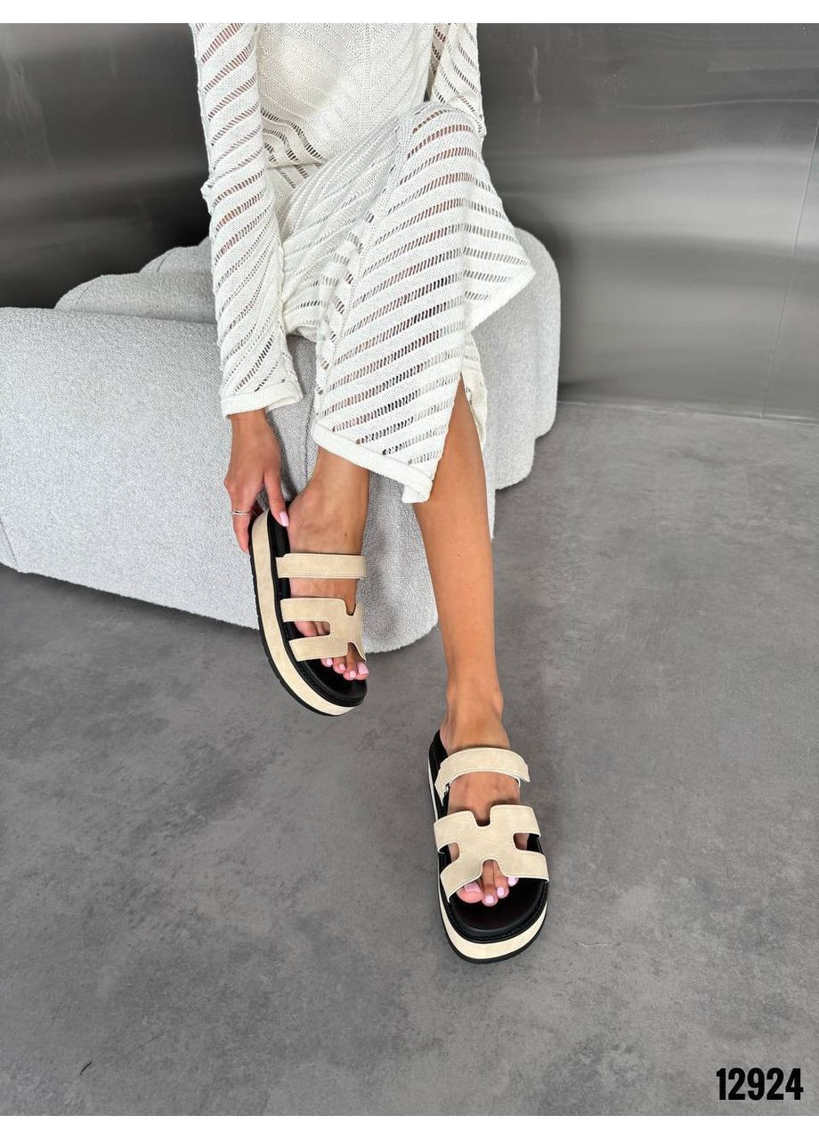 Бежевые бежевые шлепанцы Helen