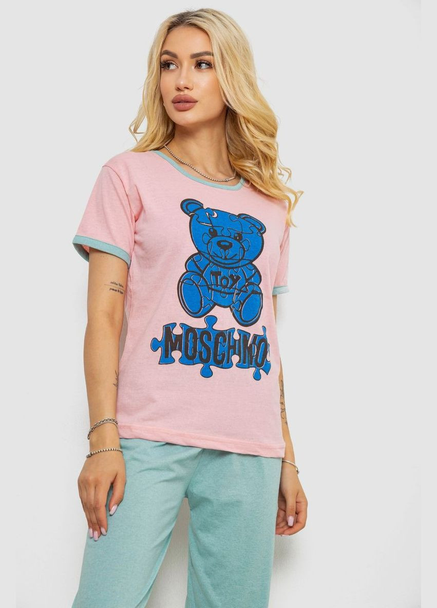 Розовая всесезон пижама женская с принтом,, Ager