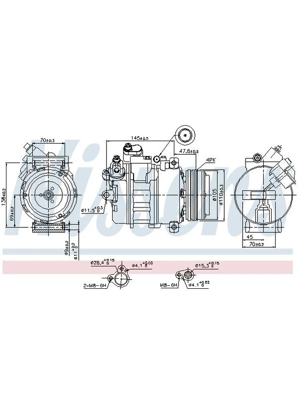 Компрессор кондиционера BMW X5 E53 (00-) X5 3.0D (+) NI 89341 Nissens (386942173)