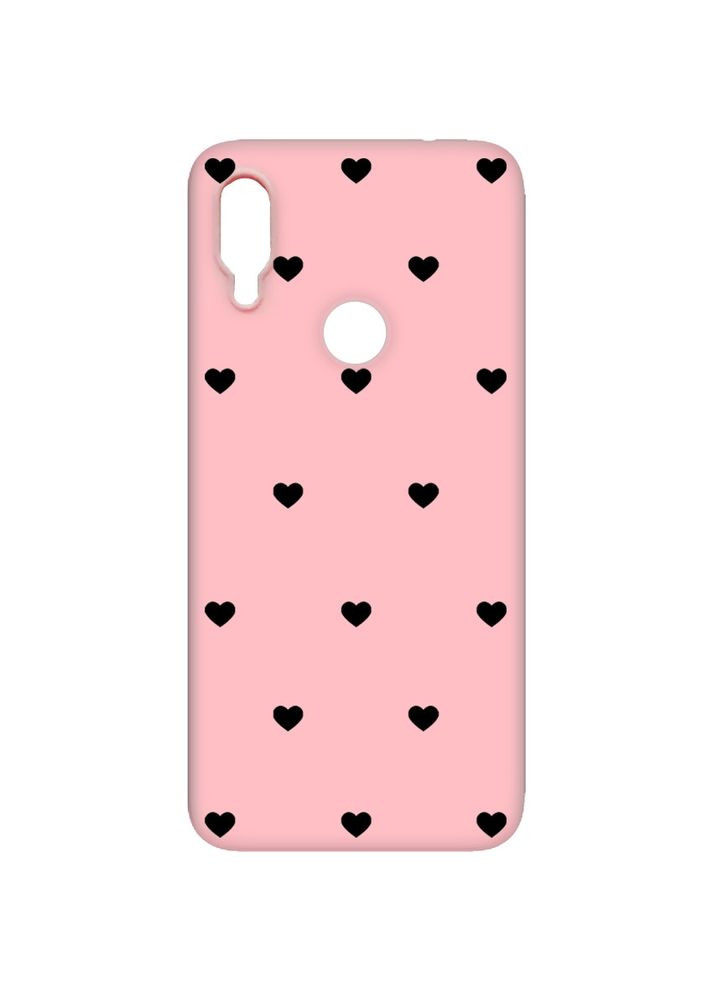 Матовый чехол на Xiaomi Redmi Note 7/Note 7 Pro Сердечка черные (принт 402) Creative (355389525)