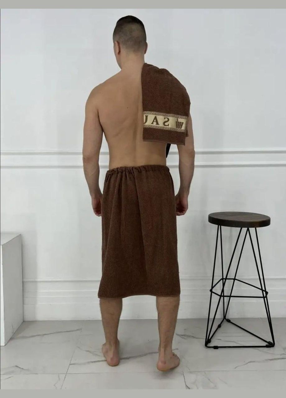 Банний махровий набір 70х150 Коричневий (П4К-am-mahra-m-004-2) No Brand коричневий