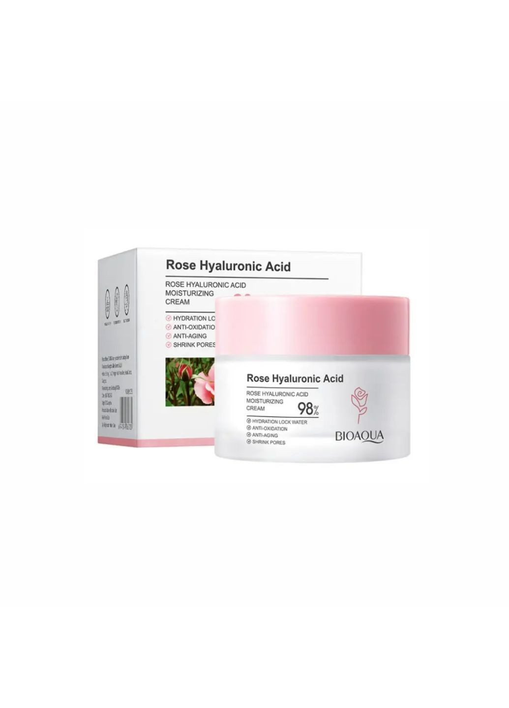 Крем для обличчя з екстрактами троянди та гіалуронової кислоти Rose Hyaluronic Acid Cream, 50 мл Bioaqua (290049430)