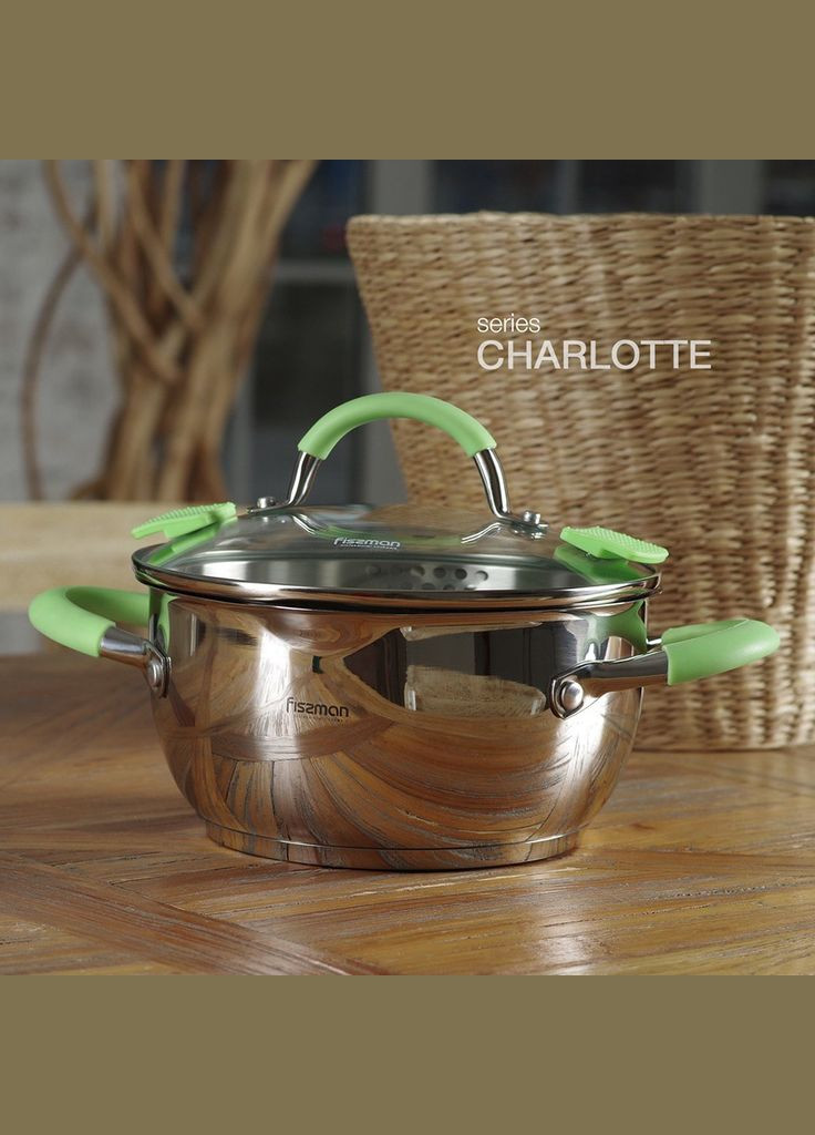 Кастрюля CHARLOTTE 20 x 10 см 2,5 л со стеклянной крышкой 5501 Fissman (316626986)