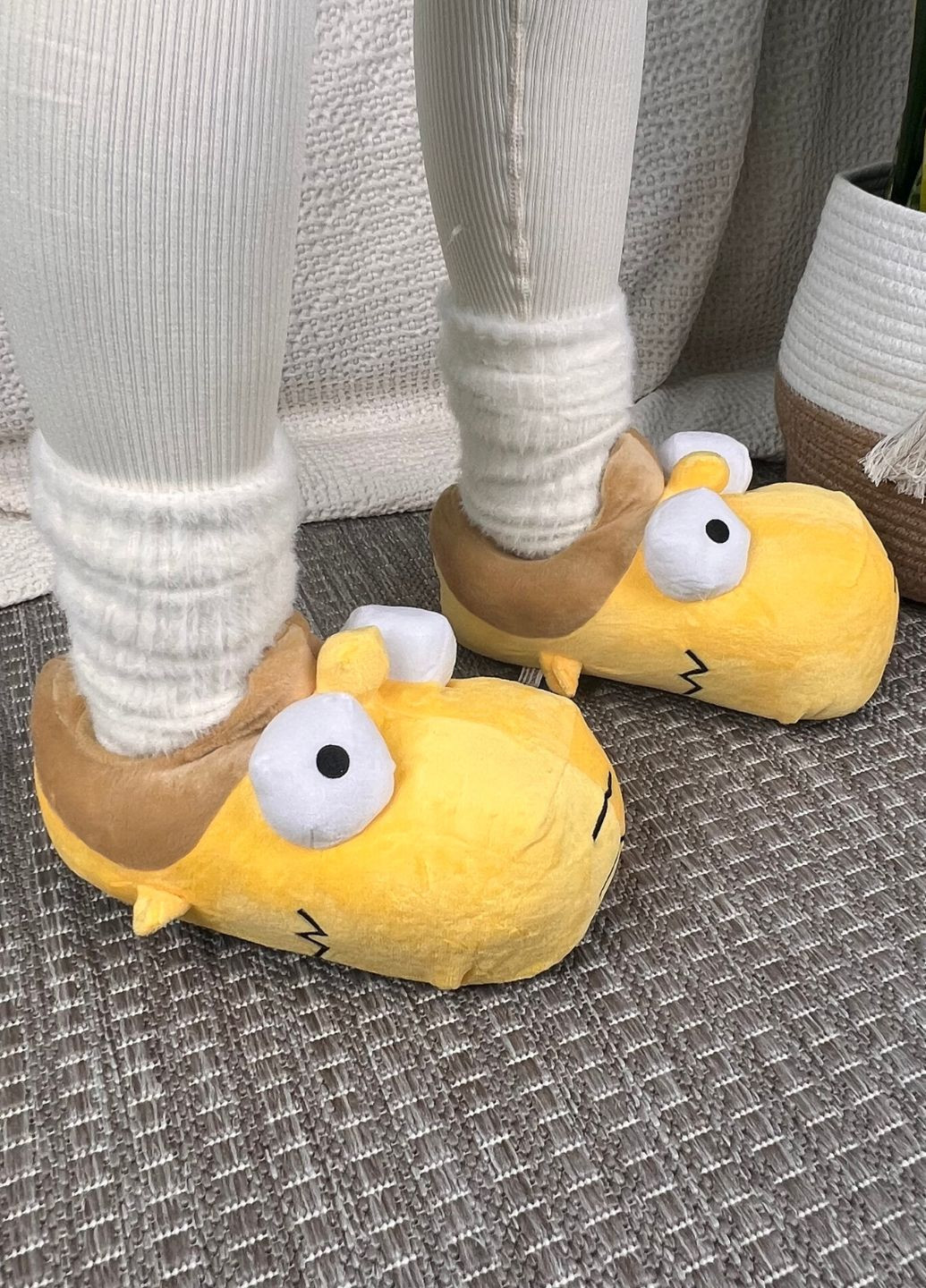 Плюшевые тапочки Гомер Симпсон унисекс противоскользящая подошва My Kigu (366874079)