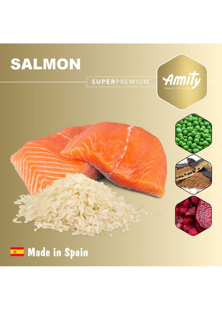 Сухий корм для собак Super Premium Salmon сухий корм для дорослих собак з лососем 14 кг (8436538949603) AMITY (365756336)