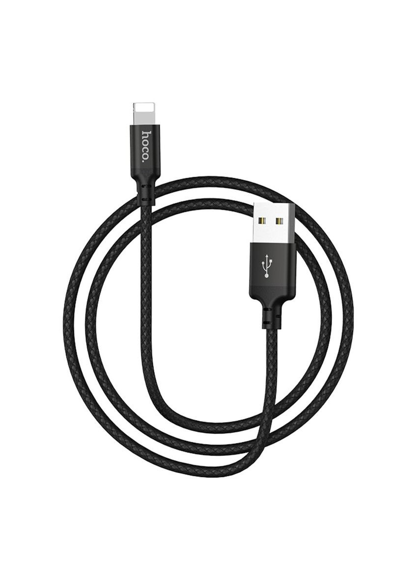 Кабель X14 USB to iP 2A, 1m, nylon, алюминиевые подключения, Black Hoco (300678798)