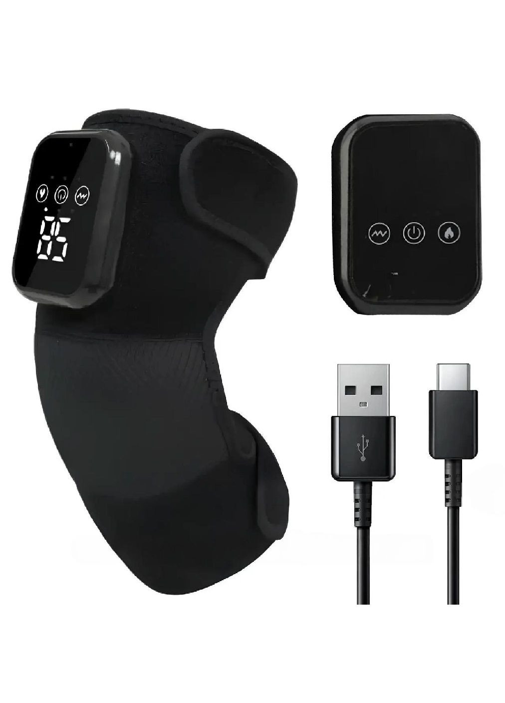 Масажер акумуляторний вібраційний для колінних суглобів із підігрівом сенсорним дисплеєм таймером 27,5×16,5 см (479807-Prob) Unbranded (324390791)